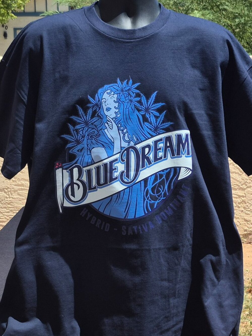 Blue Dream Strain Graphic Tee Sativa Hybrid Navy Blue Next Level 7200